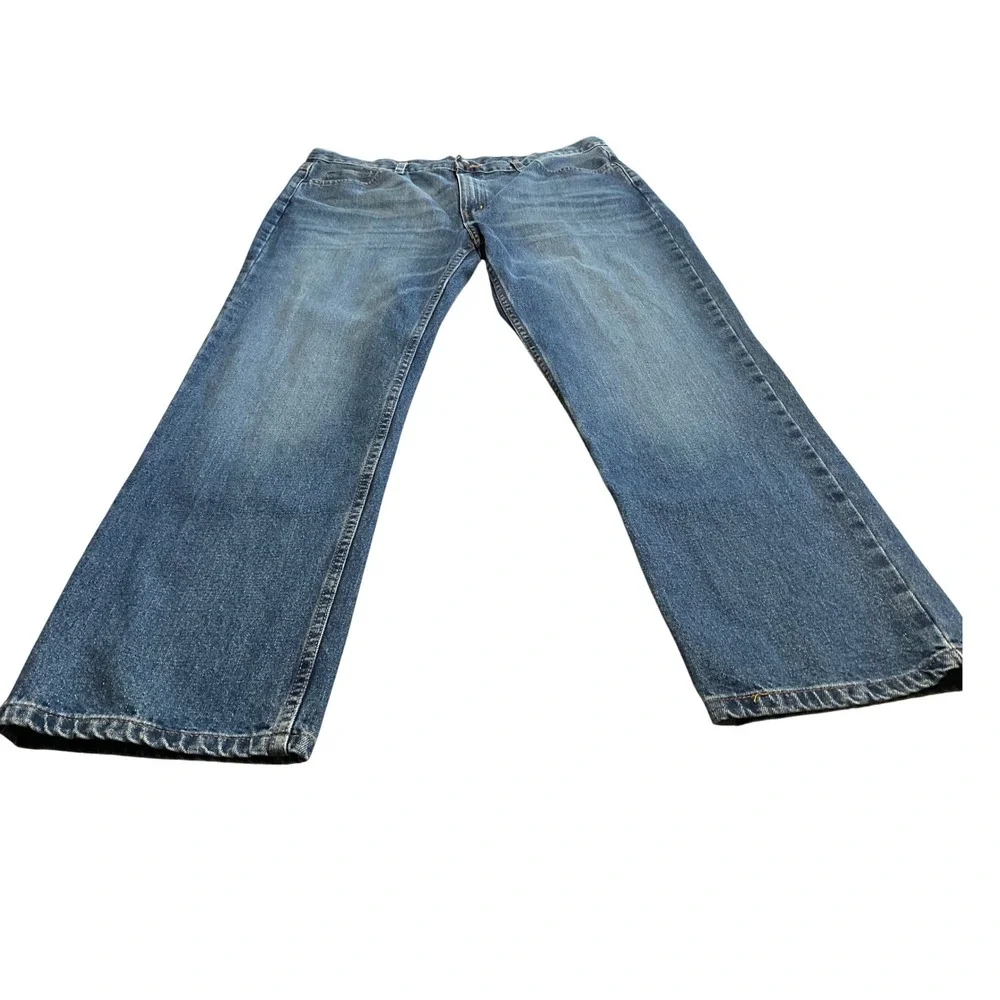 Straight Fit Denim Jeans Mens 38x29 Medium‎ Wash Blue 100% Cotton PFG-1609